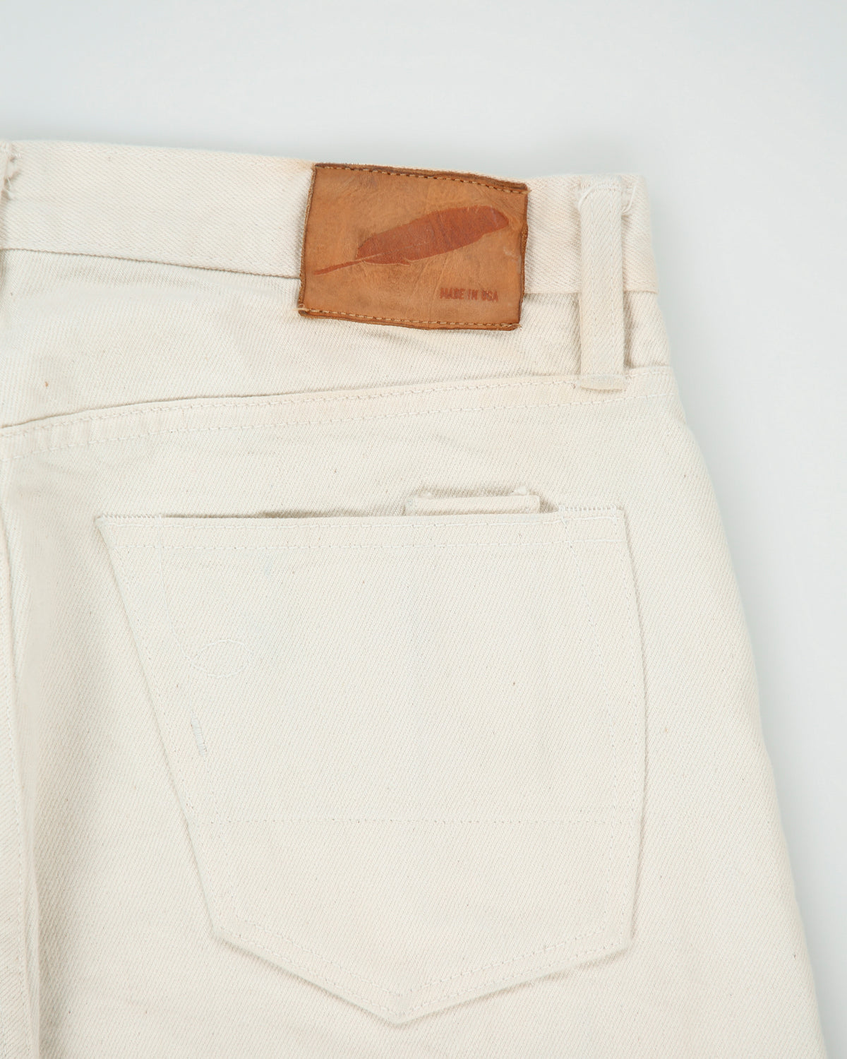 Rogue Territory RGT Cream Mid Rise Made in LA USA Silveridge Japanese Selvedge Denim Slim Straight Leg Jeans - W33 L30