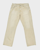 Vintage Y2K 00s Lee Dungarees Desert Khaki Denim Mid Rise Relaxed Fit Bootcut Jeans - W34 L34