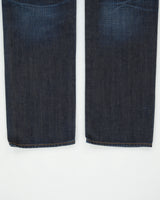 Vintage True Religion Low Rise Indigo Denim Made In USA Pony Hair Patch Pocket Slim Straight Leg Jeans - W34 L34