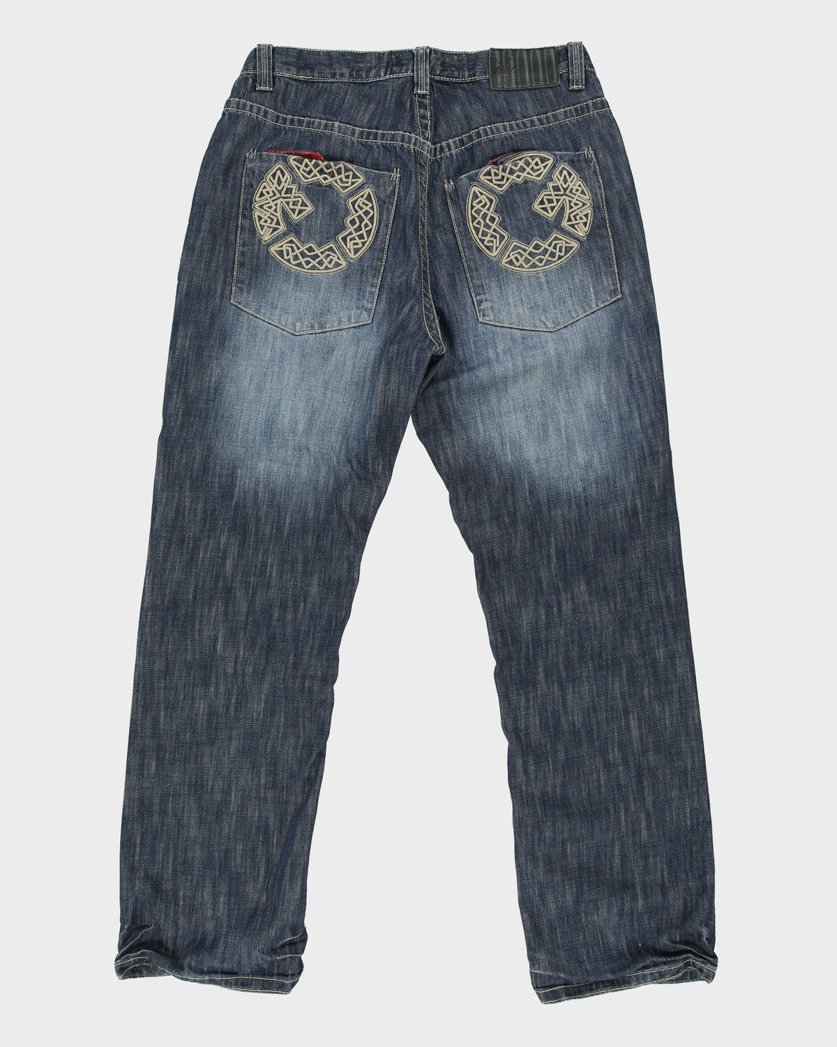 Vintage Y2K 00s G-Unit Mid Rise Raw Denim Embroidered Baggy Fit Straight Leg Jeans - W36 L33