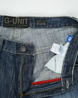 Vintage Y2K 00s G-Unit Mid Rise Raw Denim Embroidered Baggy Fit Straight Leg Jeans - W36 L33