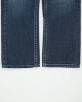 Vintage Y2K 00s True Religion Low Rise Contrast Stitch Raw Denim Made In USA Flap Pocket Straight Leg Jeans - W36 L30