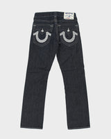Vintage Y2K 00s True Religion Low Rise Raw Denim Made In USA Checker Flap Pocket Straight Leg Jeans - W31 L33