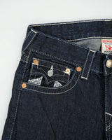 Vintage Y2K 00s True Religion Low Rise Raw Denim Made In USA Checker Flap Pocket Straight Leg Jeans - W31 L33