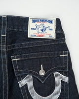 Vintage Y2K 00s True Religion Low Rise Raw Denim Made In USA Checker Flap Pocket Straight Leg Jeans - W31 L33