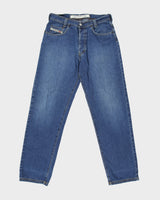 Vintage Y2K 00s Diesel Saddler 'New Saddle' Made In Italy Mid Rise Relaxed Tapered Fit Jeans - W34 L34