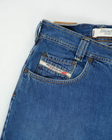 Vintage Y2K 00s Diesel Saddler 'New Saddle' Made In Italy Mid Rise Relaxed Tapered Fit Jeans - W34 L34