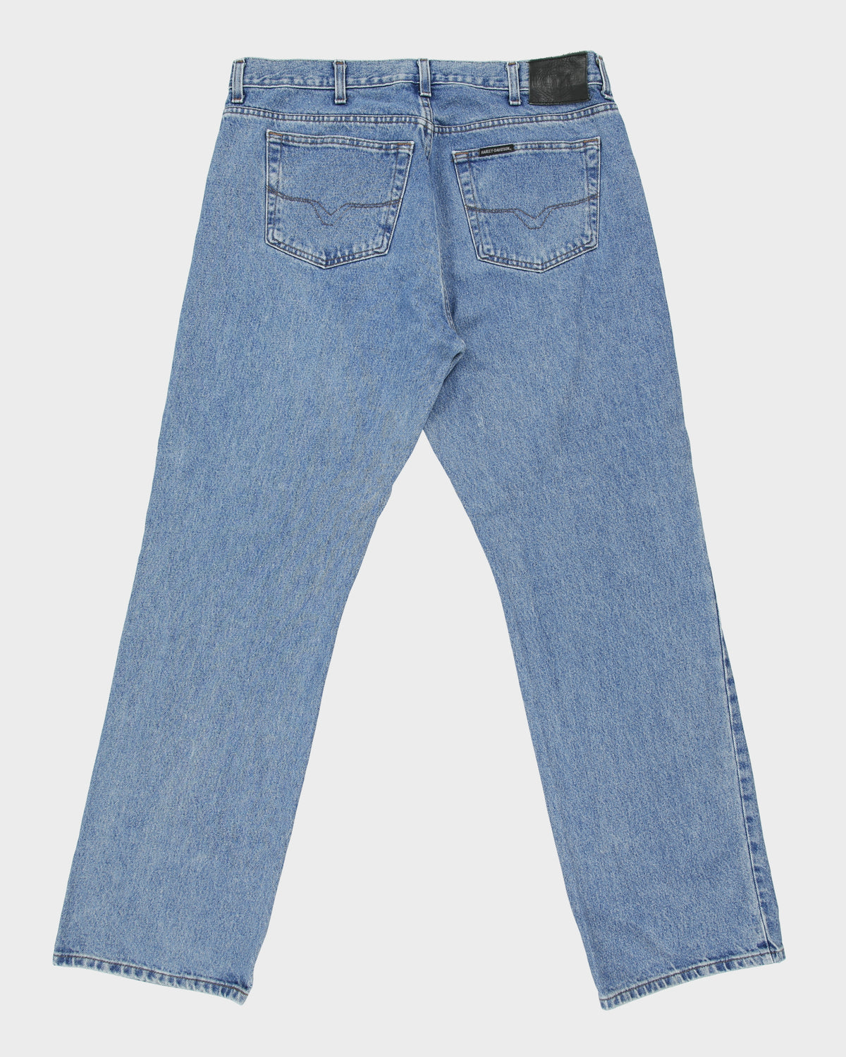 Vintage Harley Davidson Mid Rise Loose Straight Leg Denim Biker Jeans - W38 L34