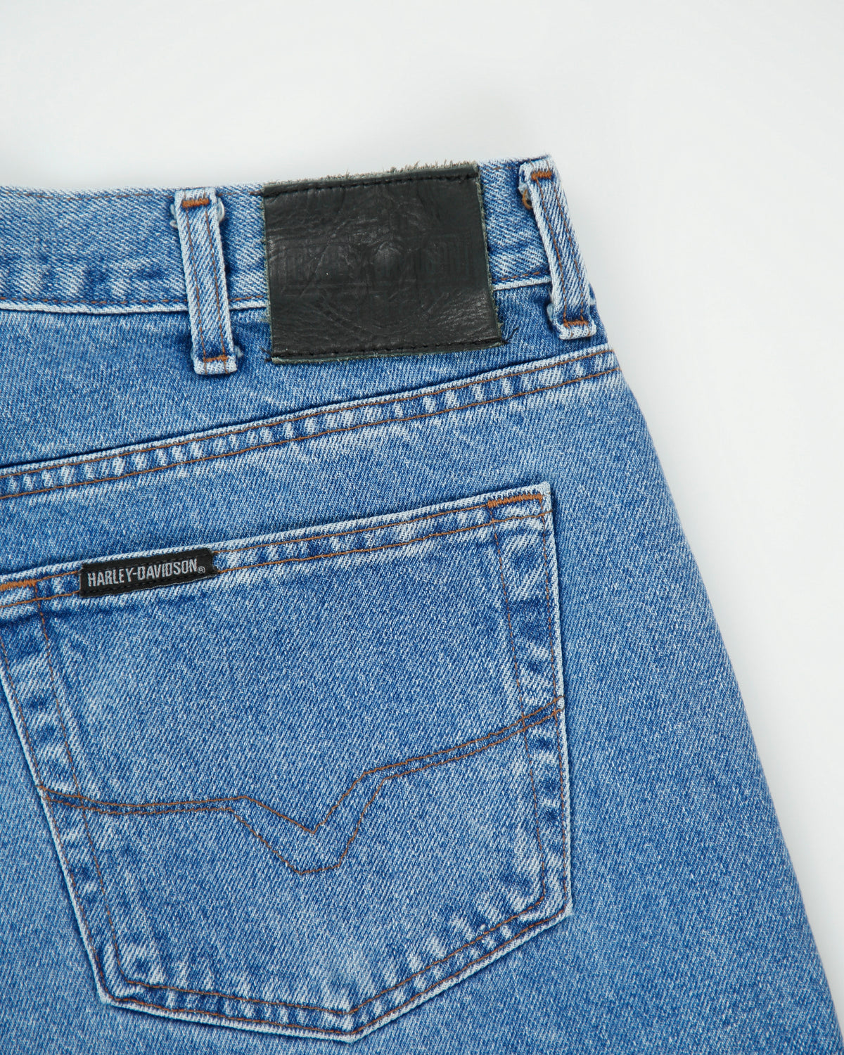 Vintage Harley Davidson Mid Rise Loose Straight Leg Denim Biker Jeans - W38 L34