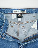 Vintage Harley Davidson Mid Rise Loose Straight Leg Denim Biker Jeans - W38 L34