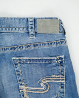 Vintage Silver Jeans 'Zac' Low Rise Contrast Stitch Denim Loose Fit Straight Leg Jeans - W36 L36