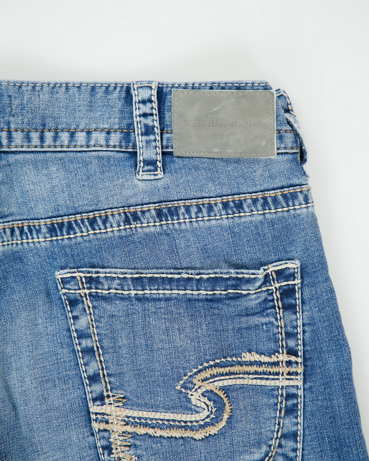 Vintage Silver Jeans 'Zac' Low Rise Contrast Stitch Denim Loose Fit Straight Leg Jeans - W36 L36