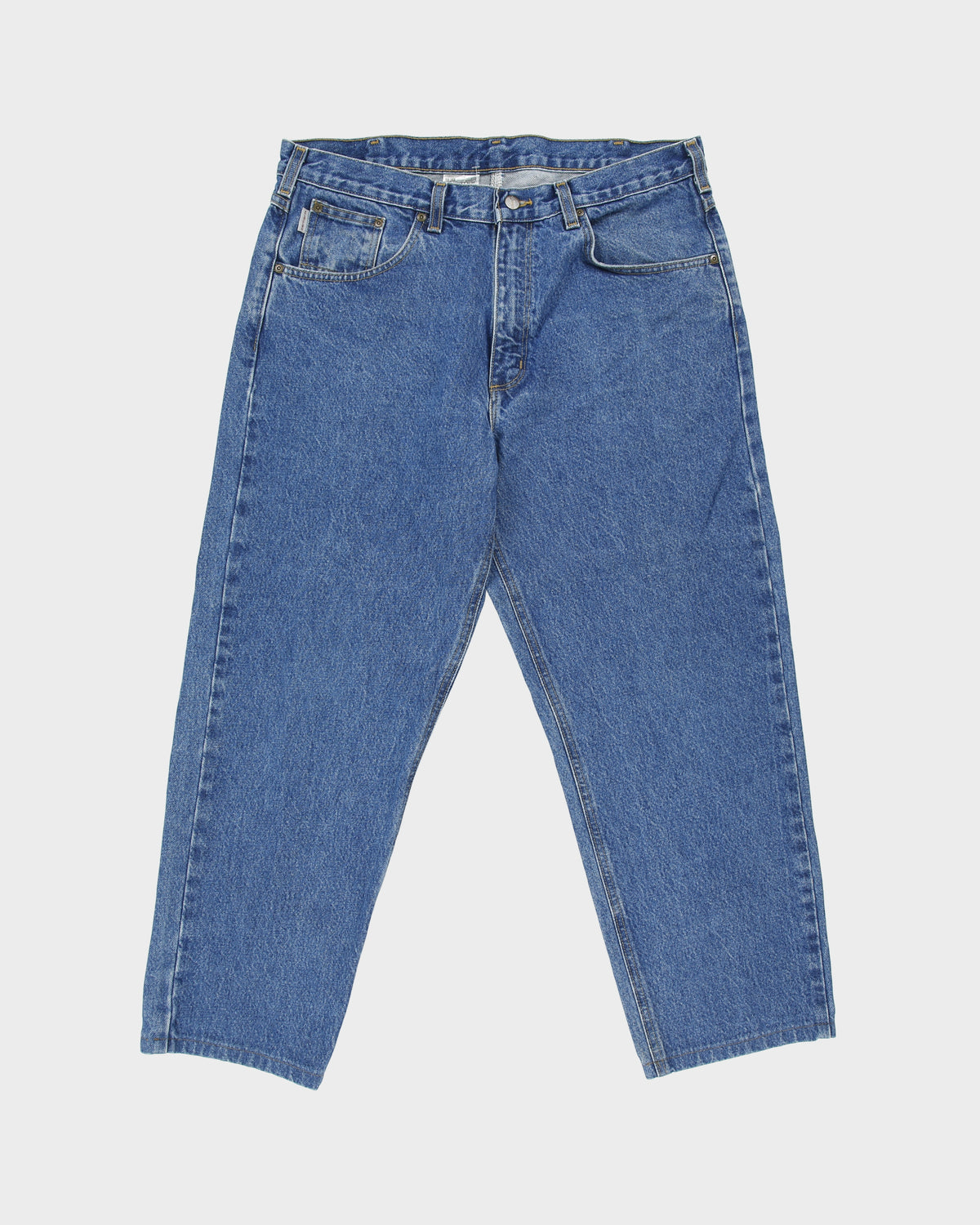 Vintage Carhartt B17 Darkstone Denim Mid Rise Heavy-Duty Relaxed Fit Tapered Jeans - W38 L28