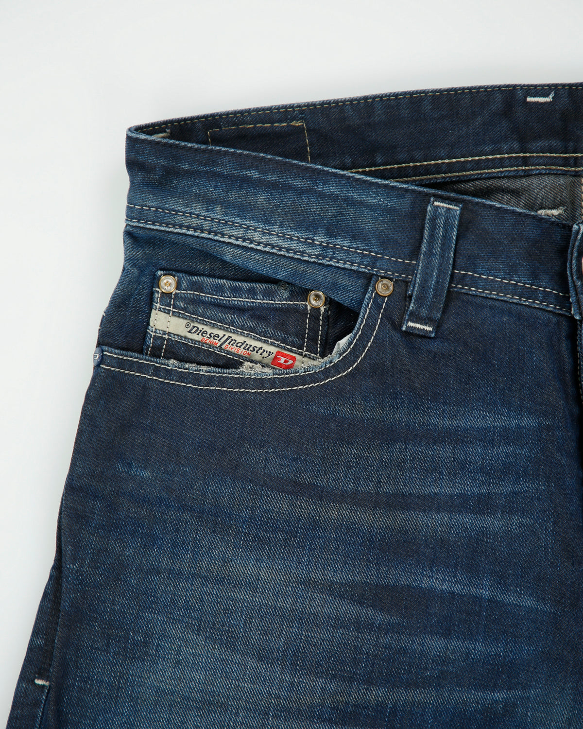 Vintage Y2K Diesel Safado Low Rise Distressed Indigo Denim Slim Straight Leg Jeans - W33 L31