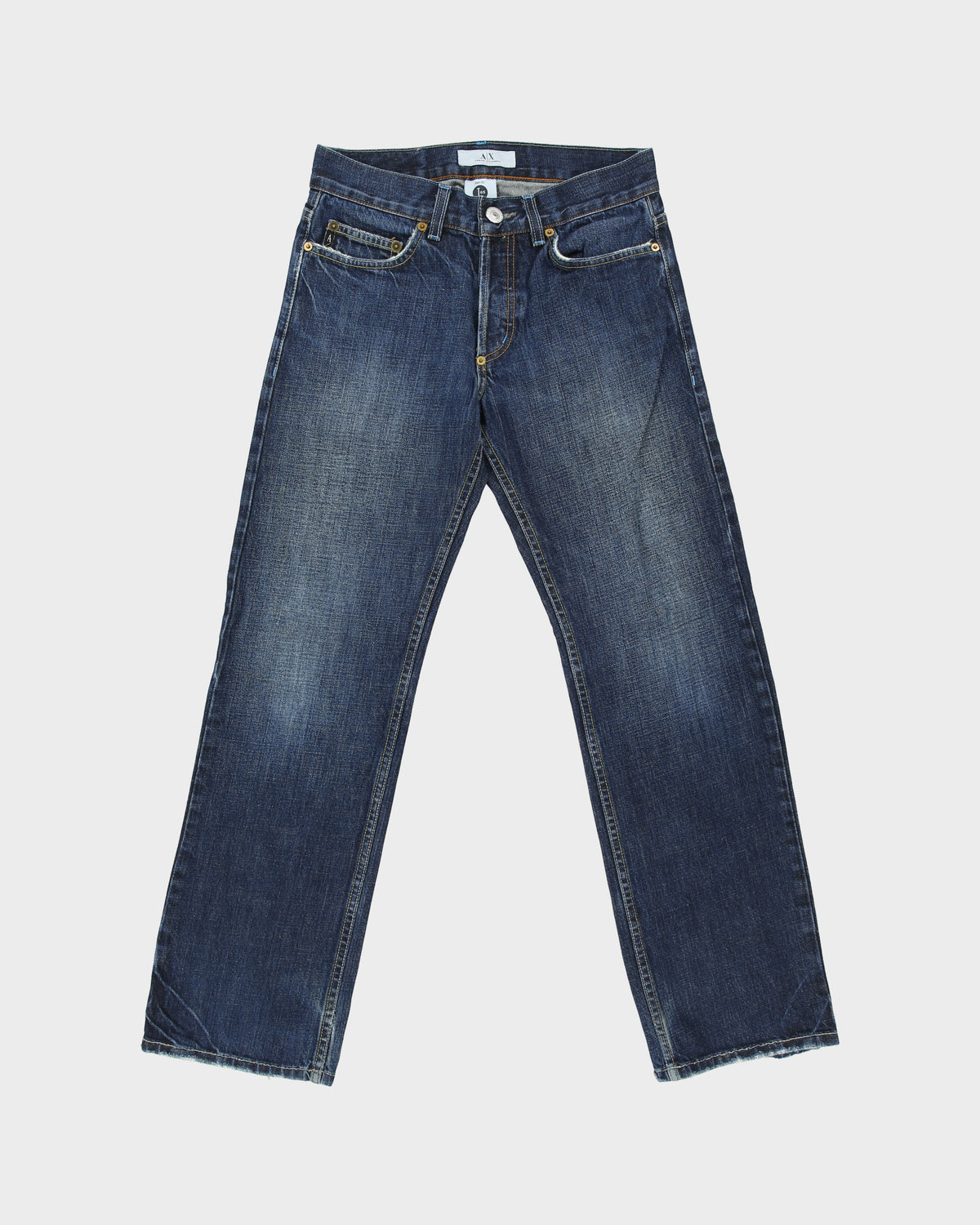 Vintage Y2K 00s Armani Exchange J65 Mid Rise Made In USA Denim Easy Fit Straight Leg Jeans - W28 L30