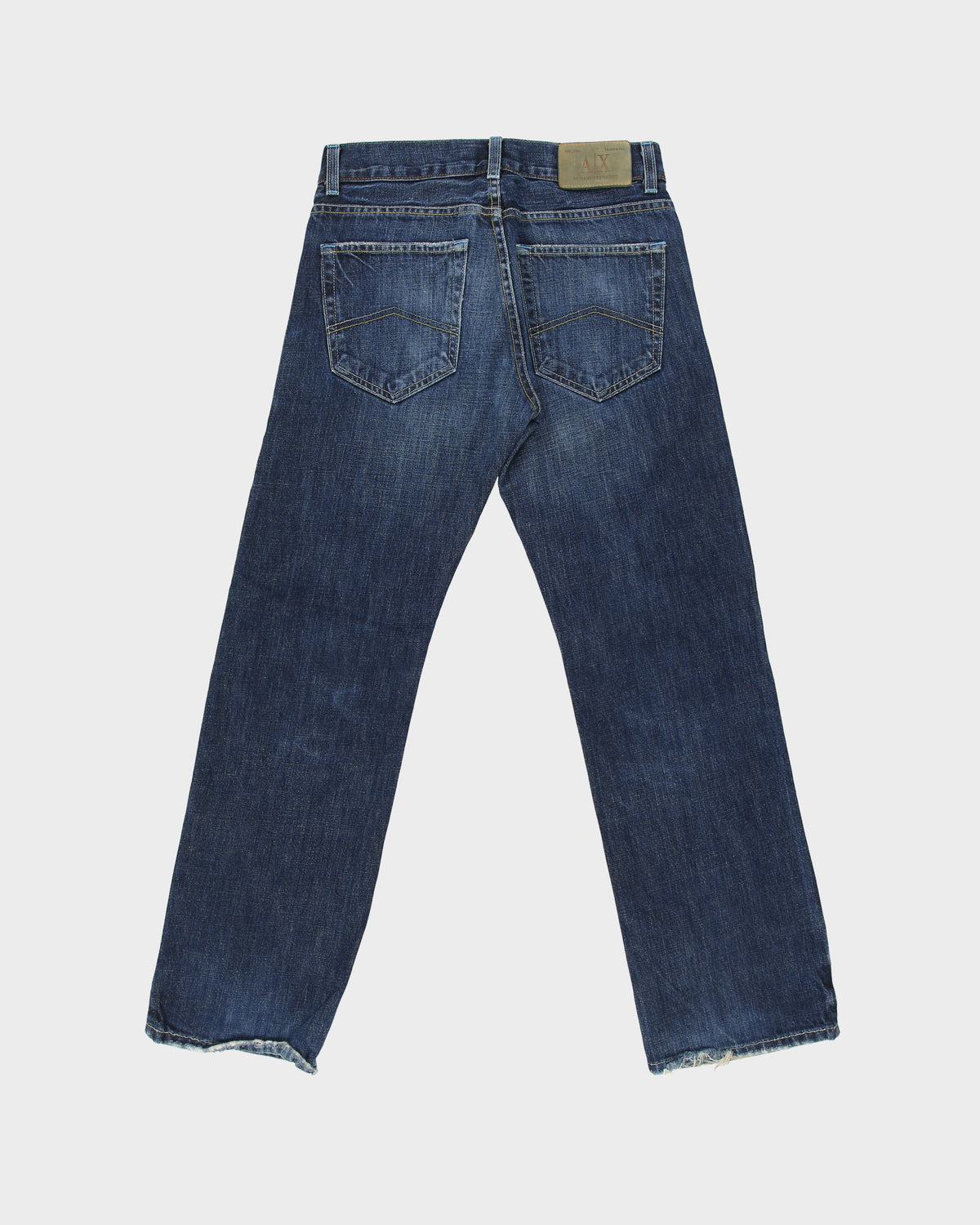 Vintage Y2K 00s Armani Exchange J65 Mid Rise Made In USA Denim Easy Fit Straight Leg Jeans - W28 L30