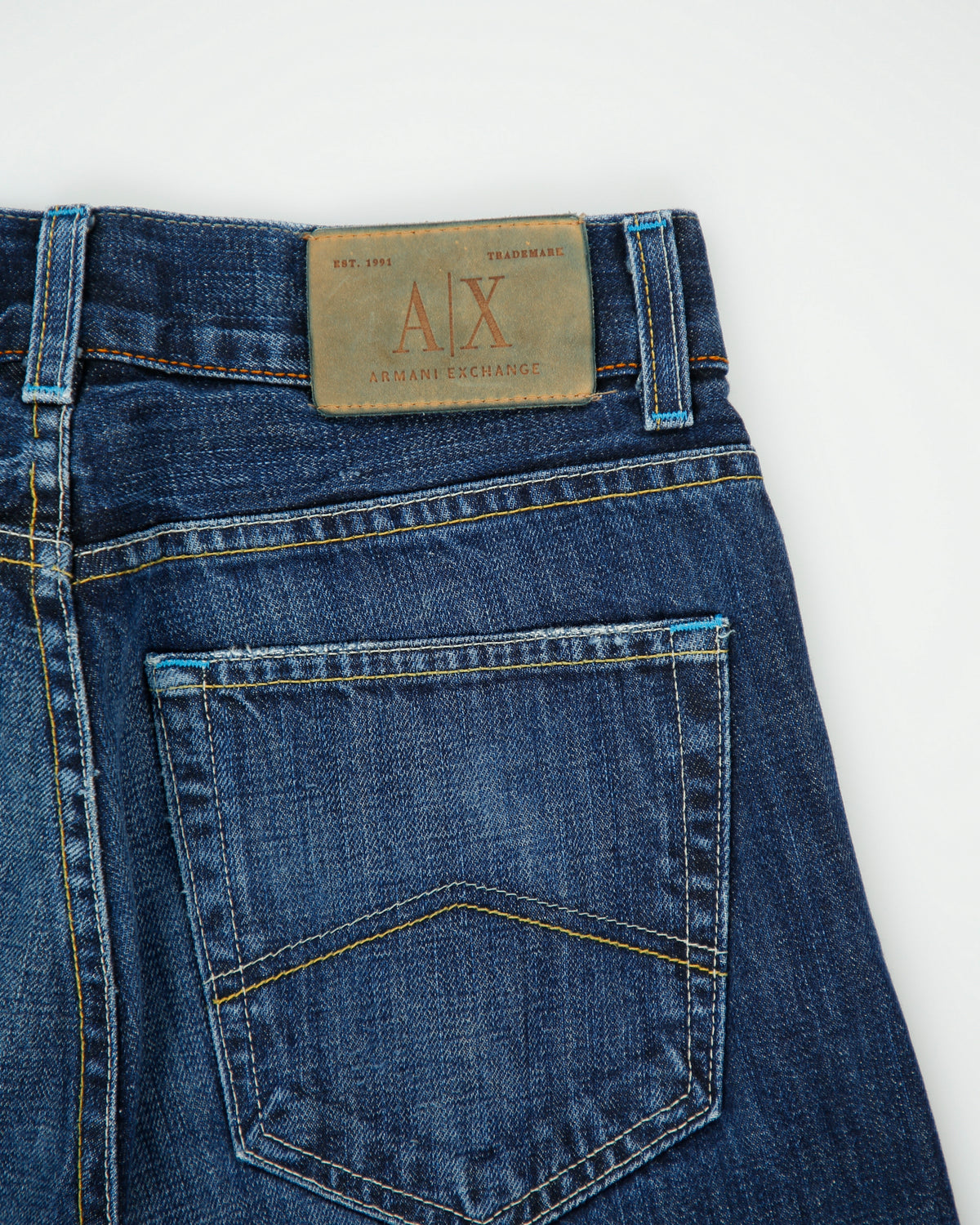 Vintage Y2K 00s Armani Exchange J65 Mid Rise Made In USA Denim Easy Fit Straight Leg Jeans - W28 L30