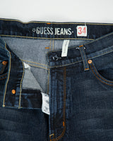 Vintage Y2K 00s Guess 'The Dean' Mid Rise Indigo Denim Relaxed Straight Leg Jeans - W34 L32