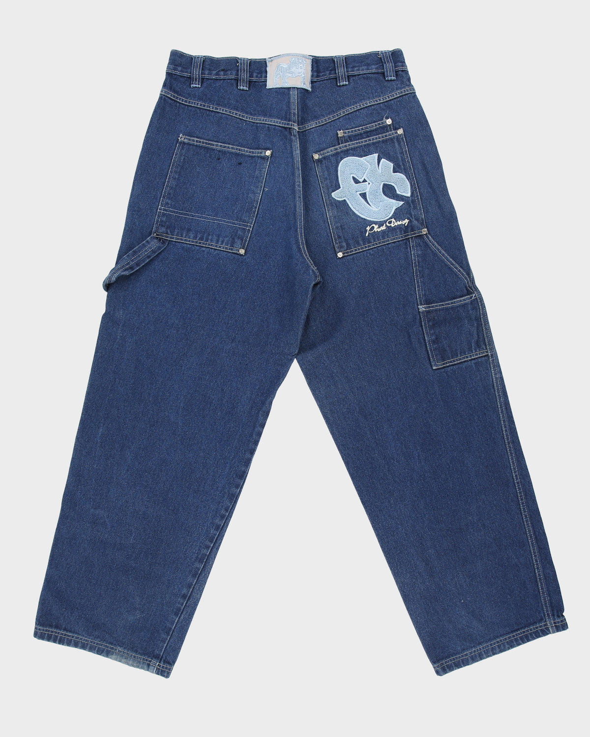 Vintage 1990s Exco 'Phat Dawg' Baggy Fit Ultra Wide Leg Denim Carpenter Jeans - W34 L32