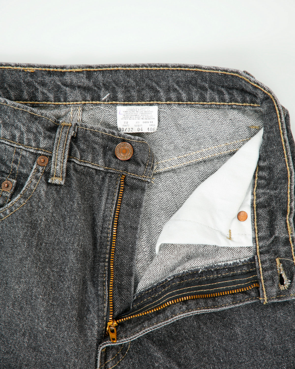 Vintage 1993 Levi's 505 Leather Patch Made In Canada Mid Rise Raw Denim Straight Leg Jeans - W29 L30