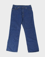 DS Vintage 1980 Levi's 505 Made In Canada Mid Rise Raw Indigo Denim Relaxed Wide Leg Jeans - W36 L30