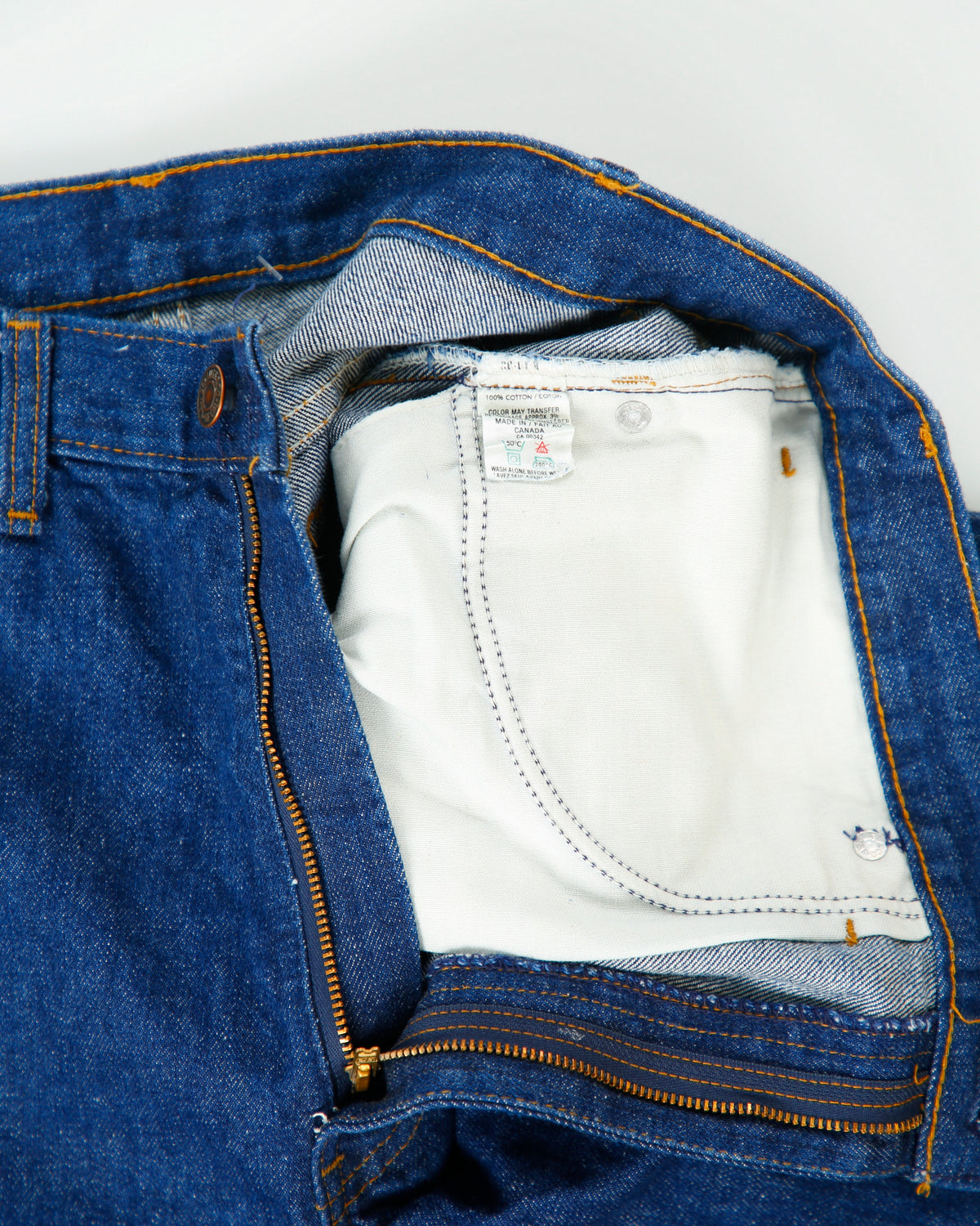 DS Vintage 1980 Levi's 505 Made In Canada Mid Rise Raw Indigo Denim Relaxed Wide Leg Jeans - W36 L30