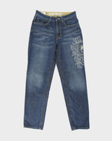Vintage Ecko UNLTD Rawthentic Mid Rise Embroidered Indigo Denim Straight Leg Tapered Jeans - W32 L32