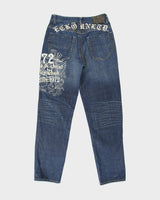 Vintage Ecko UNLTD Rawthentic Mid Rise Embroidered Indigo Denim Straight Leg Tapered Jeans - W32 L32