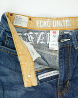 Vintage Ecko UNLTD Rawthentic Mid Rise Embroidered Indigo Denim Straight Leg Tapered Jeans - W32 L32