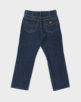 Vintage Carhartt Indigo Mid Rise Loose Fit Straight Leg Denim Work Jeans - W33 L30
