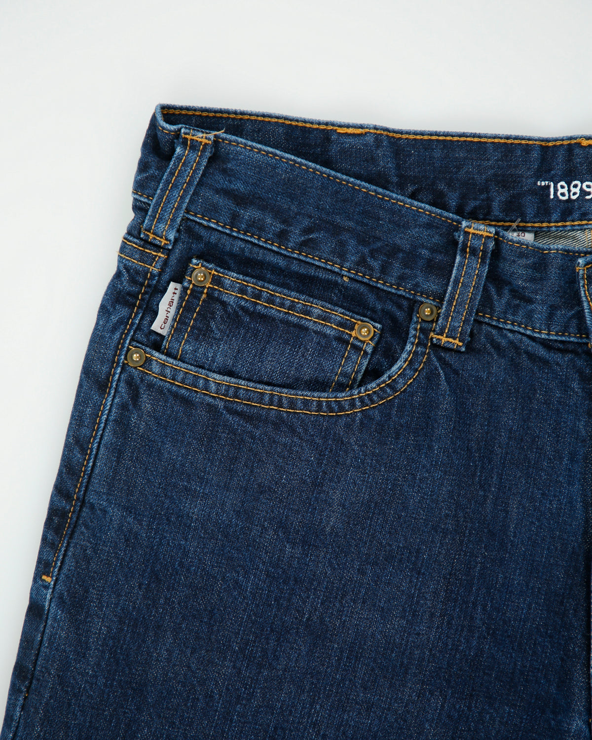 Vintage Carhartt Indigo Mid Rise Loose Fit Straight Leg Denim Work Jeans - W33 L30
