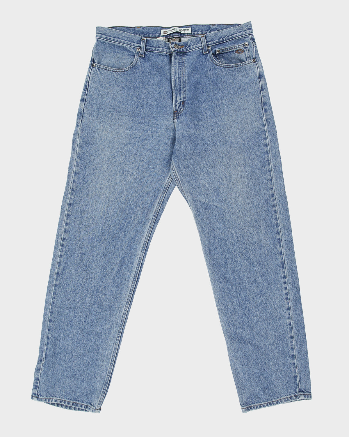 Vintage Harley Davidson Mid Rise Relaxed Straight Leg Denim Biker Jeans - W38 L34