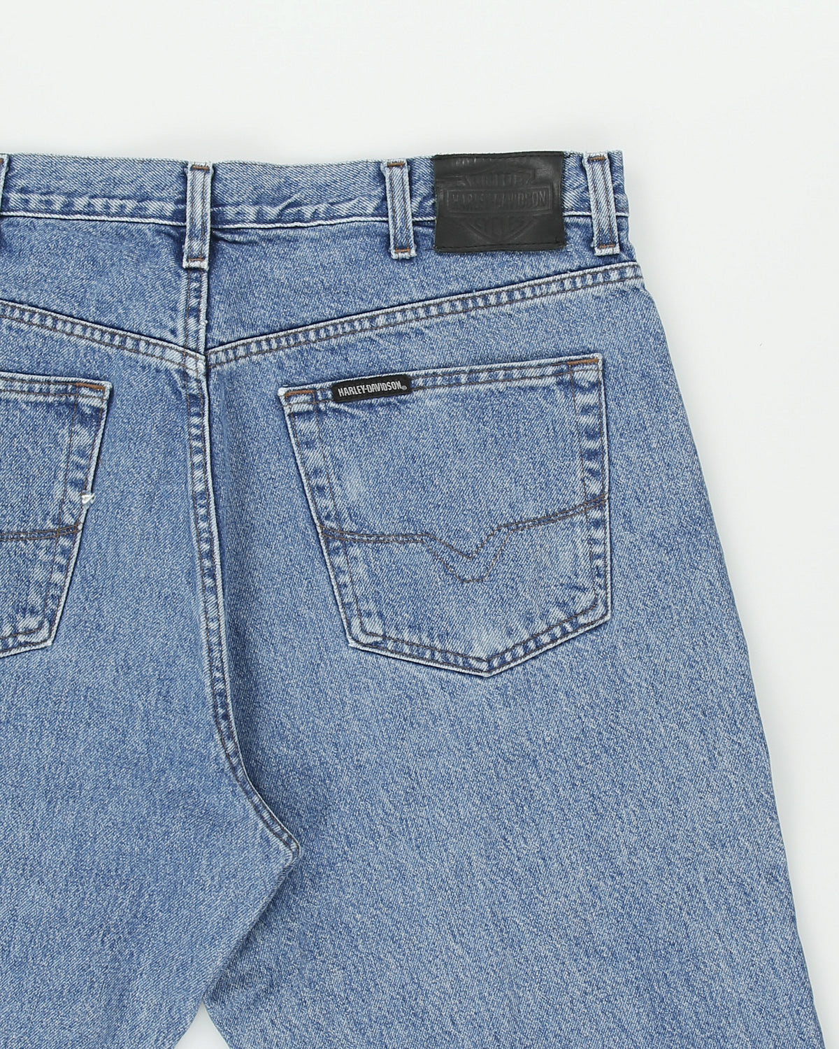 Vintage Harley Davidson Mid Rise Relaxed Straight Leg Denim Biker Jeans - W38 L34