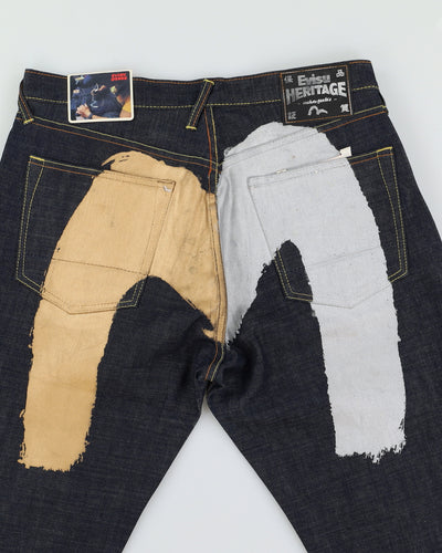 00s Deadstock With Tags Y2K Evisu Dark Wash Blue Jeans - W36 L35