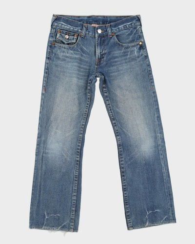 00s Y2k True Religion Koi Embroidered Billy Blue Jeans - W32 L30
