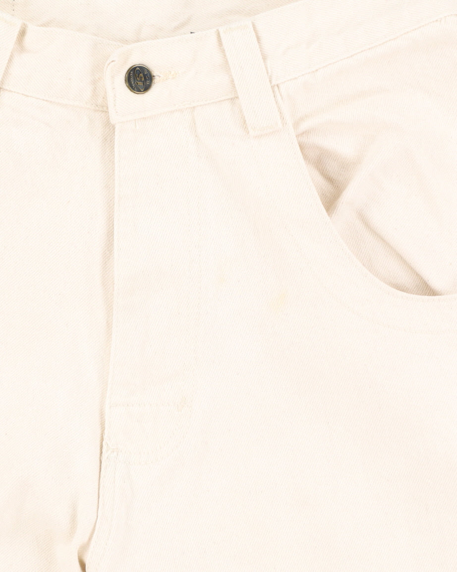Y2K 00s Interstate Sportswear Cream Skater Jeans - W34 L30