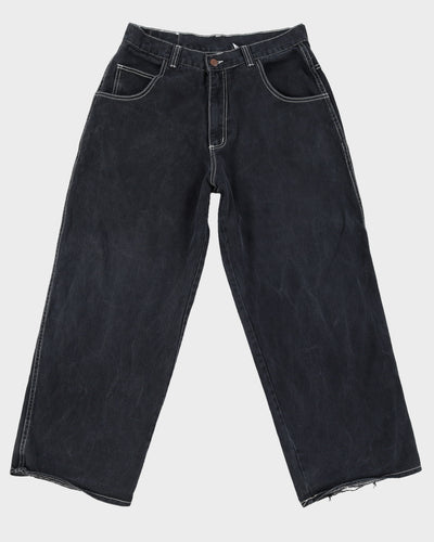 Y2K 00s Flip Flop USA Black Skater Jeans With Back Embroidery - W34 L30