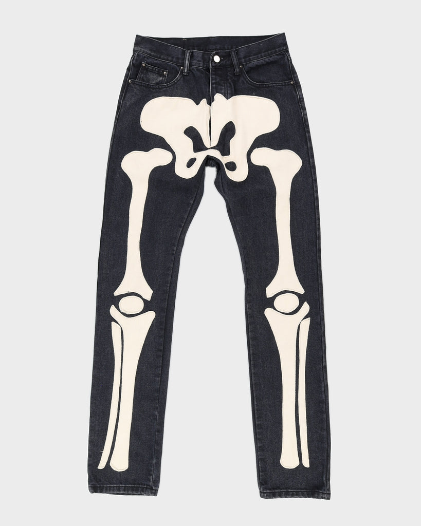 MNML skeleton jeans NEW! Black/White Denim straight denim