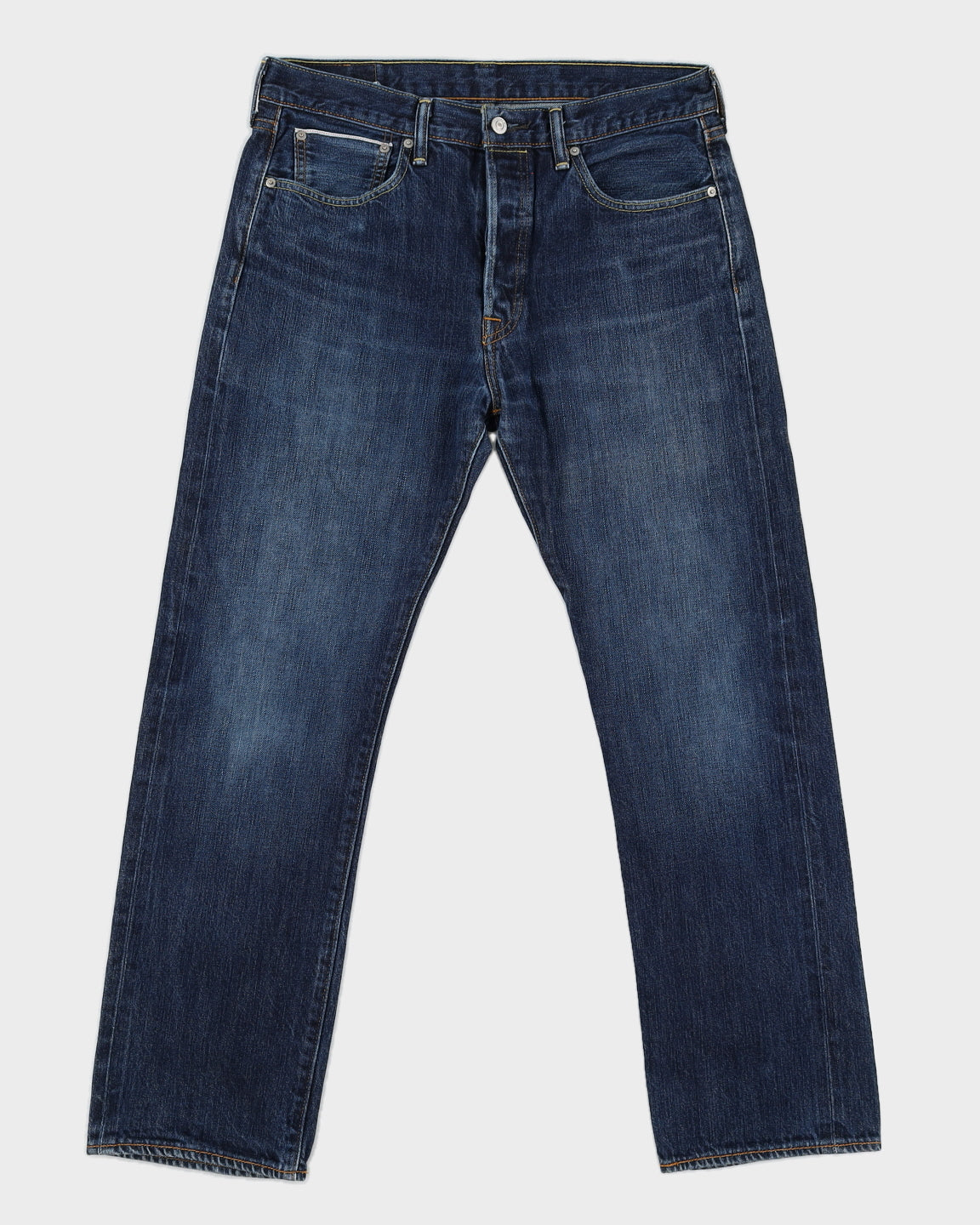 Levi's 501 Blue Medium Washed Selvedge Jeans - W34 L31