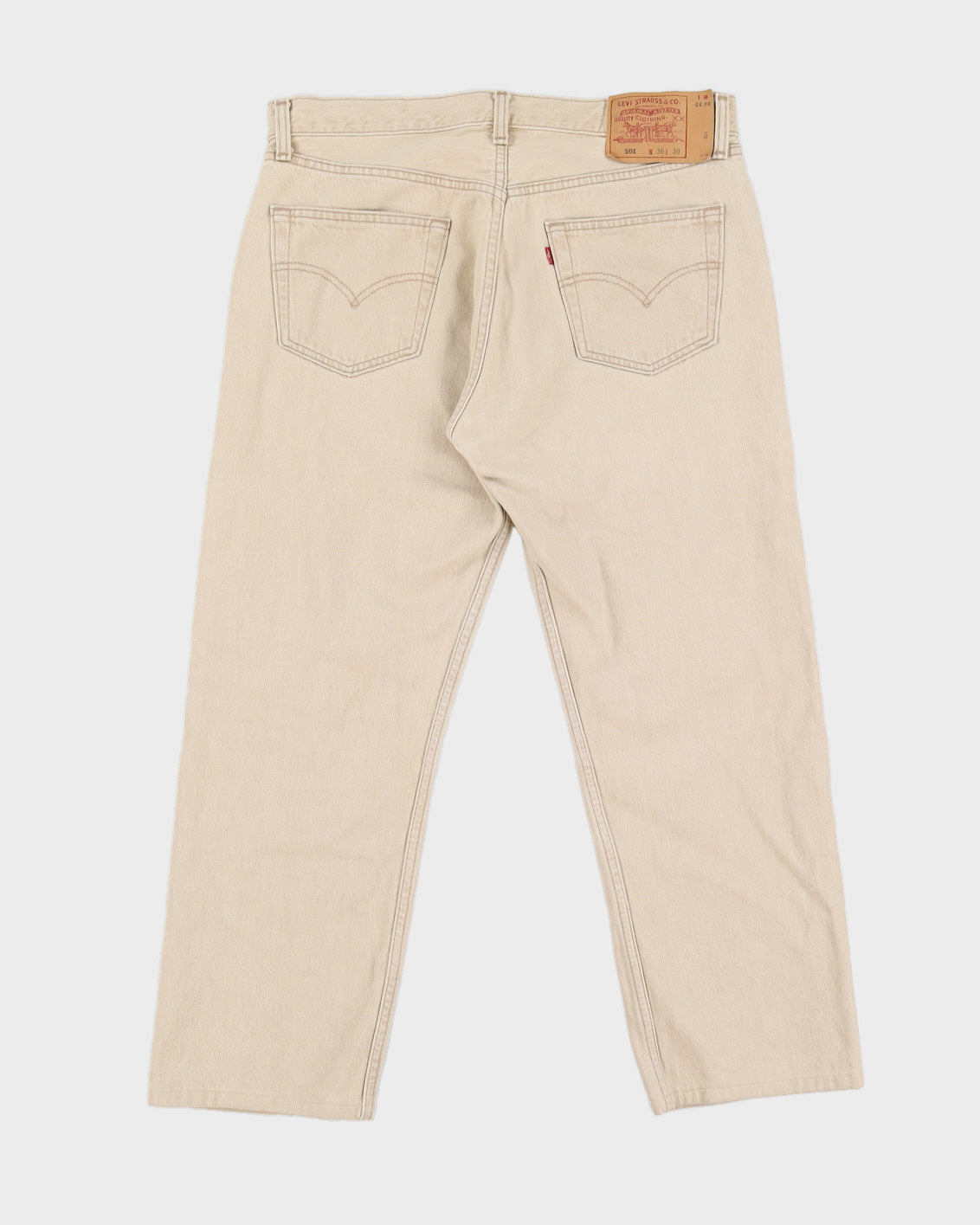 Vintage 90s Levi's 501 Beige Denim Jeans - W36 L30