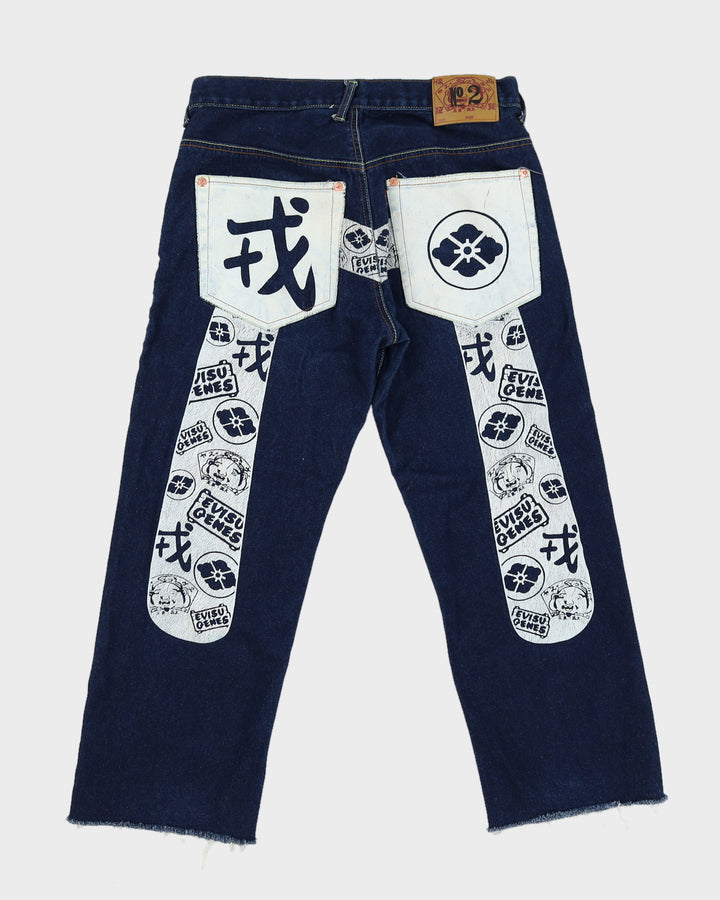 Y2K 00s Evisu No.2 Navy Denim Jeans - W34 L29