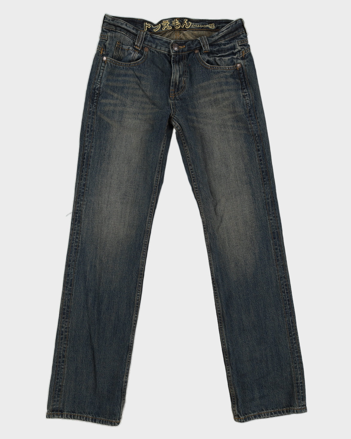 00s Y2K Doraemon Embroidered Jeans - W32 L34