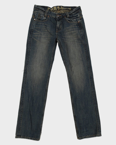 00s Y2K Doraemon Embroidered Jeans - W32 L34