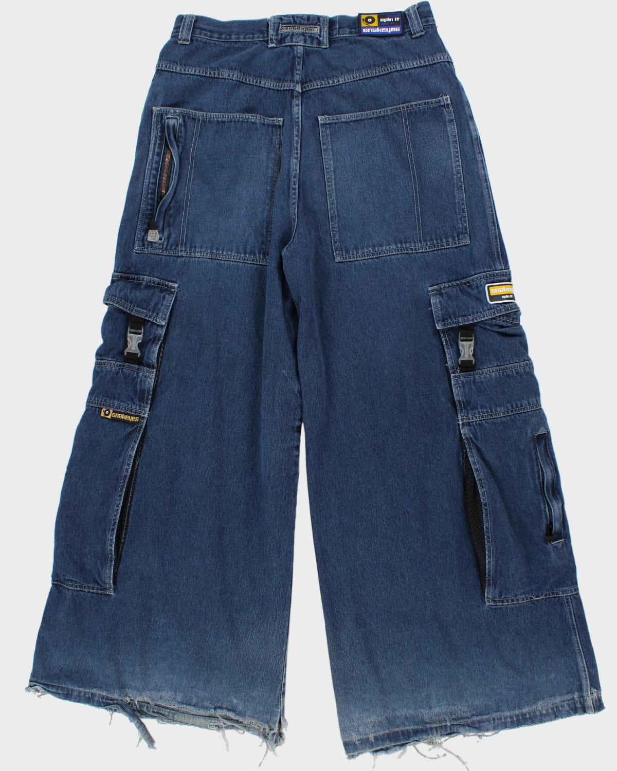Vintage 90s Snake Eyes Super Wide Leg Cargo Jeans - W34 L31 – Rokit
