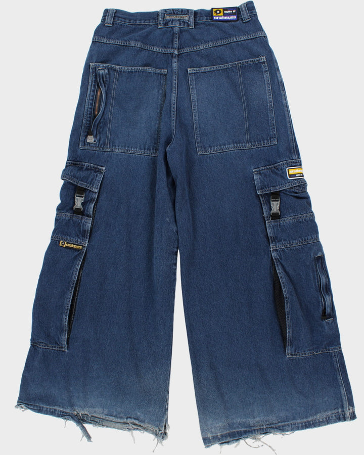 Vintage 90s Snake Eyes Super Wide Leg Cargo Jeans - W34 L31