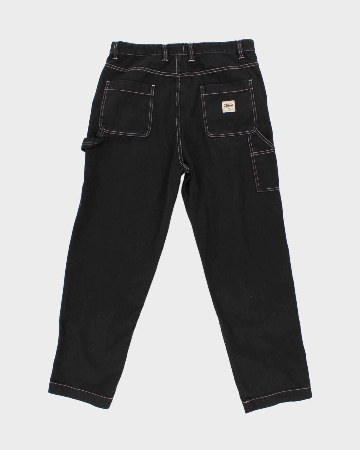 Stussy White Stitching Black Carpenter Jeans - W34 L29