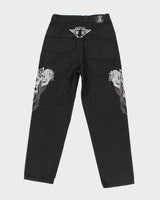 Y2K 00s Game Time Skull Embroidered Jeans - W30 L29