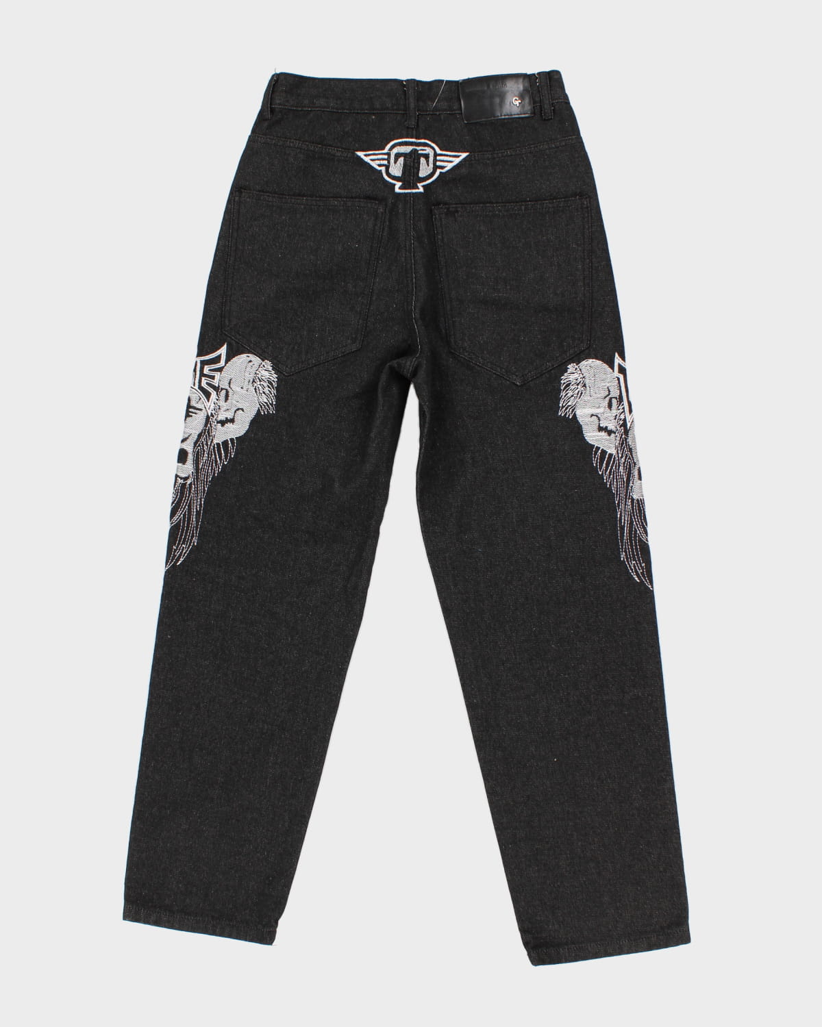 Y2K 00s Game Time Skull Embroidered Jeans - W30 L29