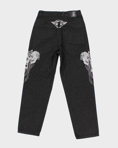 Y2K 00s Game Time Skull Embroidered Jeans - W30 L29