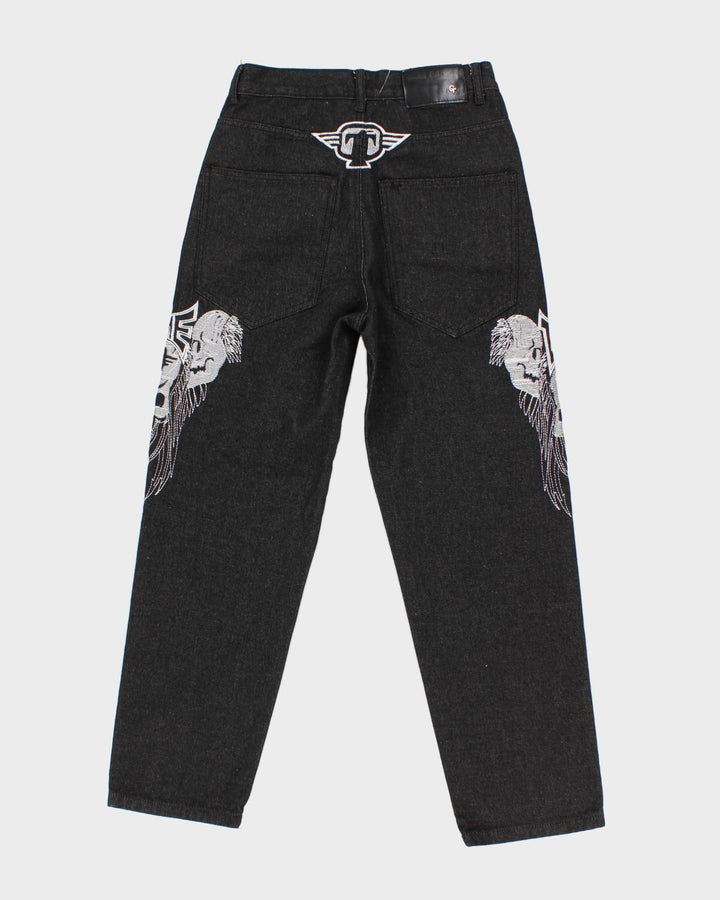 Y2K 00s Game Time Skull Embroidered Jeans - W30 L29